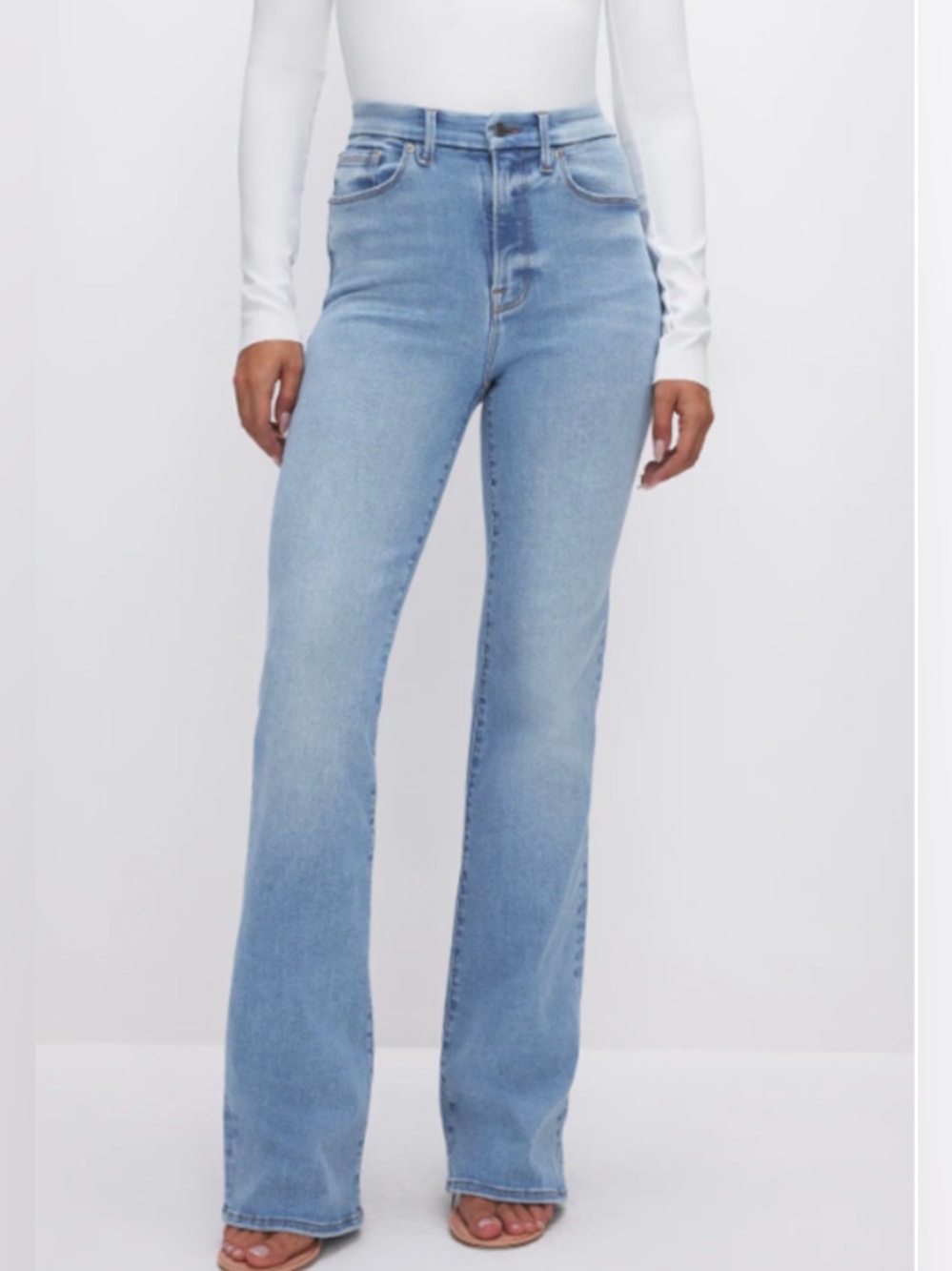 Good American High Rise Good Classic Bootcut Jeans Light Wash